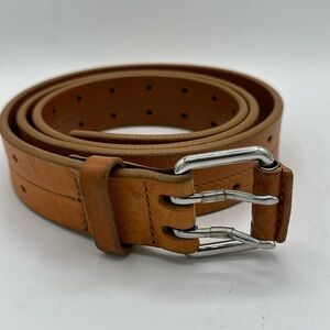 Shinola Detroit rare two-prong tan leather belt, size 42